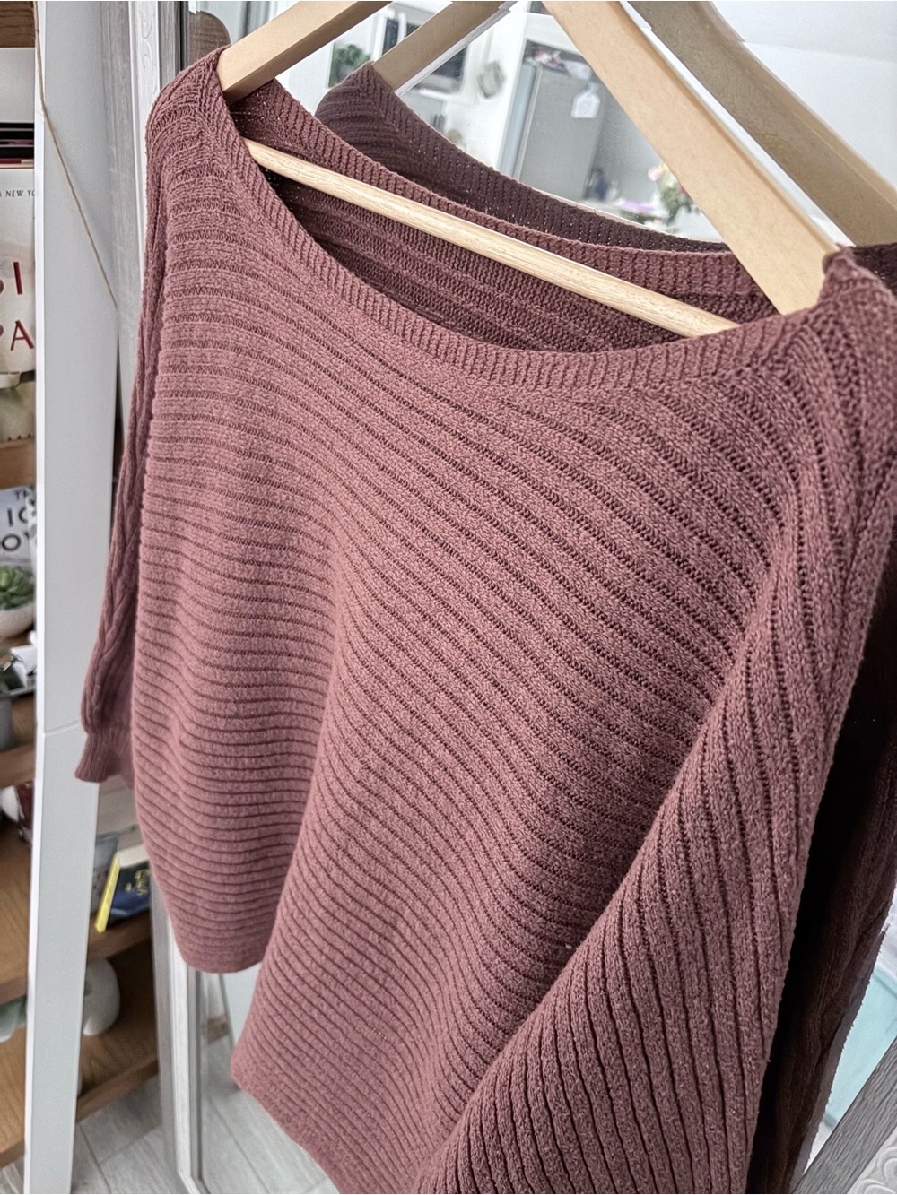 Brown Ribbed Knit Sweater - Picture 3 of 3